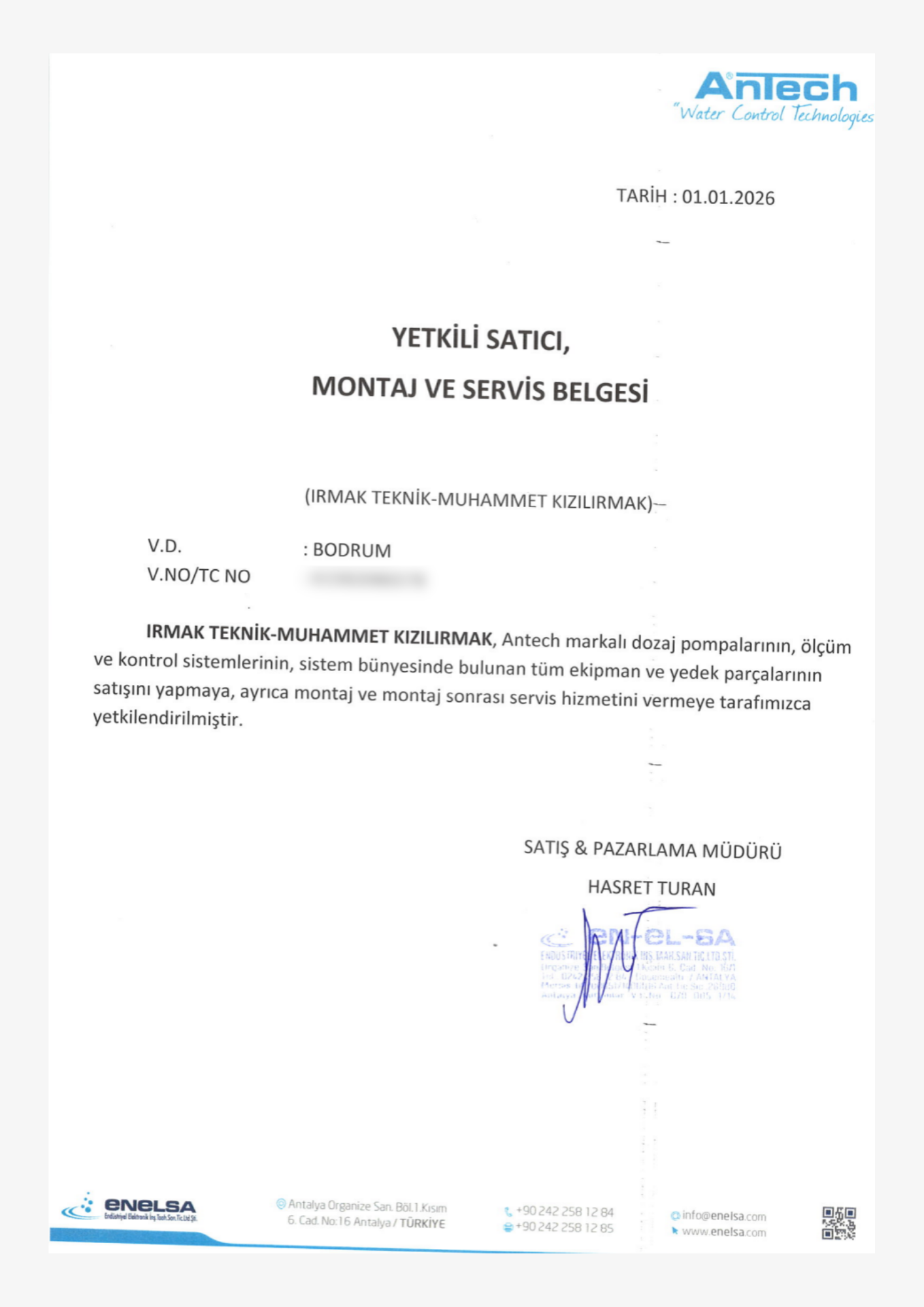 Antech Satıcı Belgesi