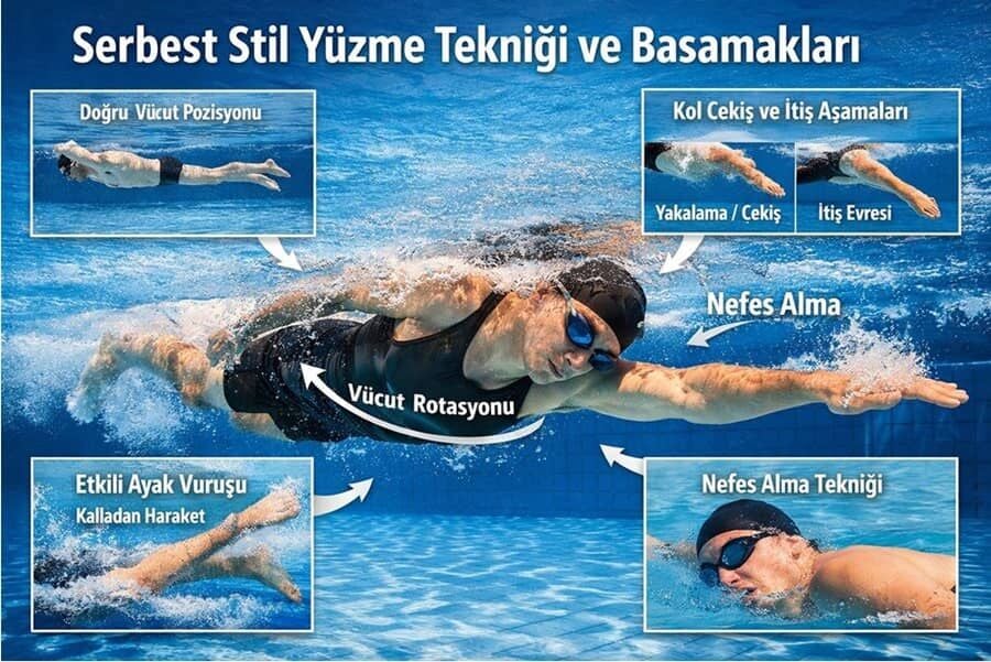 Serbest Stil Yüzme Tekniği ve Basamakları