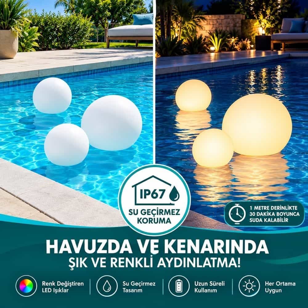 Led Yüzer küre lamba