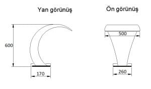 316 Krom Midi Kobra Su Perdesi 500x600mm