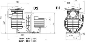 Nozbart Tsunami Serisi Havuz Pompası 30 HP