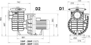 Nozbart Tsunami Serisi Havuz Pompası 30 HP