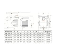 Saci Optima Havuz Pompası 1 hp 220 Volt