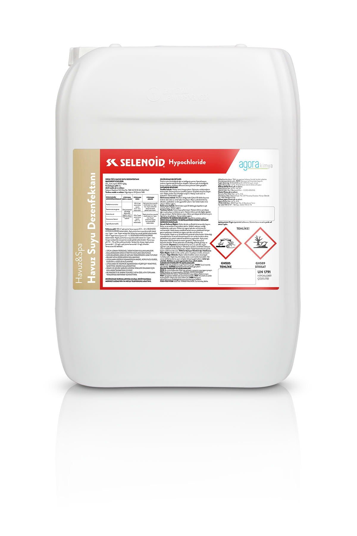 Sıvı Klor HYPOCHLORIDE 20L / 25 Kg