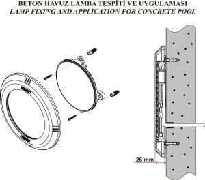 Flat Sıva Üstü Işıl Serisi Led Havuz Lambası Beyaz Işık