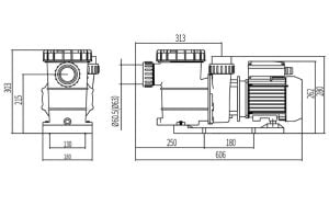 DXD Havuz Pompası 2 HP 220V